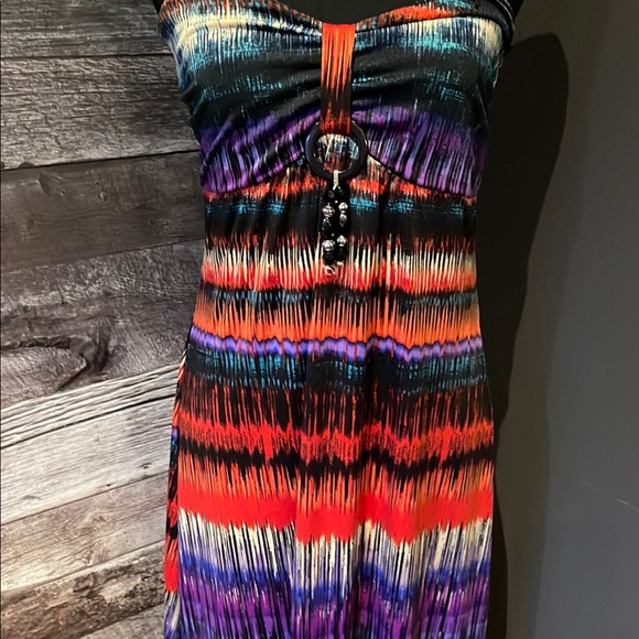 Multicolor Strapless Maxi Dress - Picture 2 of 5